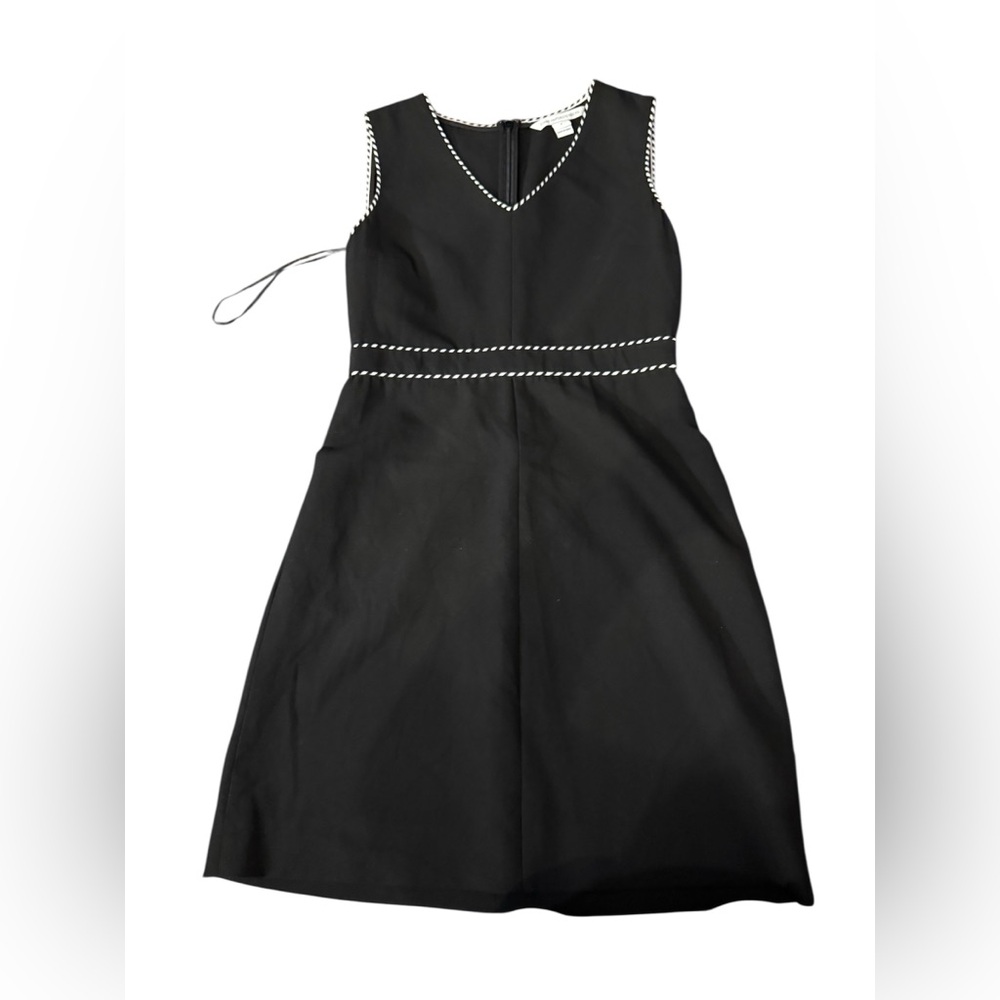 Diane Von Furstenberg Black Dress with White Trim - Picture 4 of 8